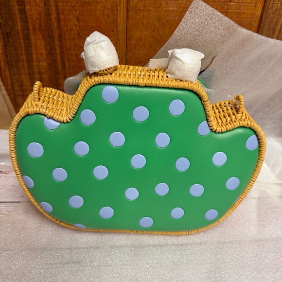 Kate Spade Lily Polka Dot Wicker 3D Frog Crossbody Bag - Picture 8 of 12